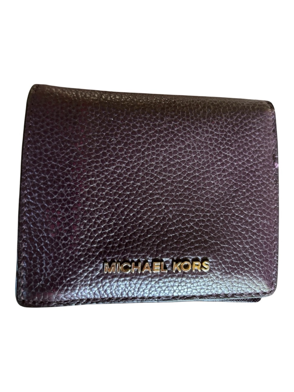 Michael Kors Burgundy Pebbled Leather Wallet